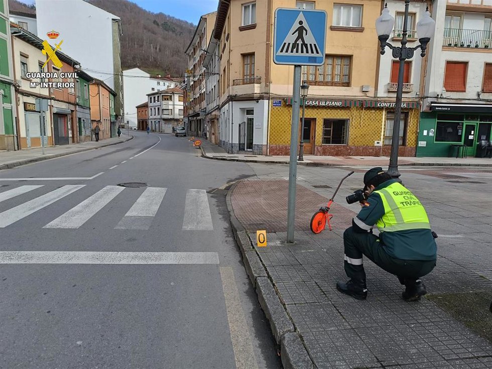Lugar del atropello en Blimea.