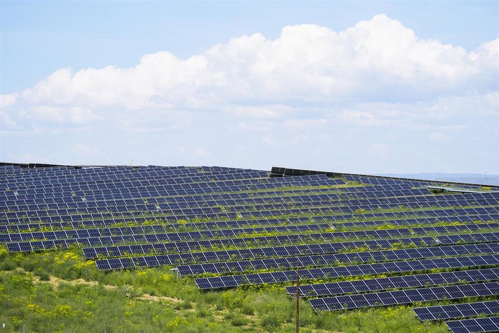 Archivo - Planta fotovoltaica de Salteras, en Sevilla