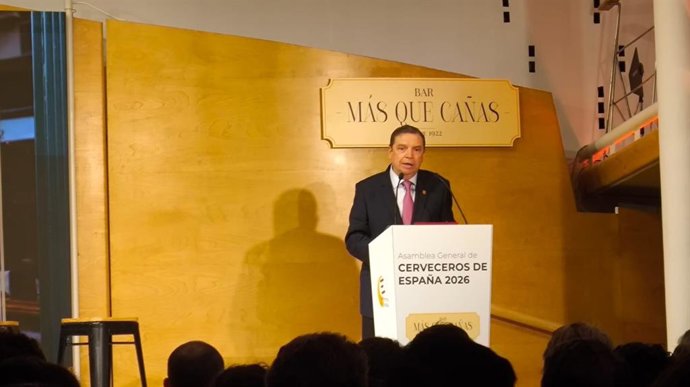 El ministro de Agricultura, Pesca y Alimentación, Luis Planas, durante la inauguración de la asamblea de Cerveceros de España