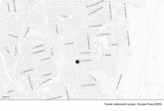 Calle donde se está produciendo el operativo policial