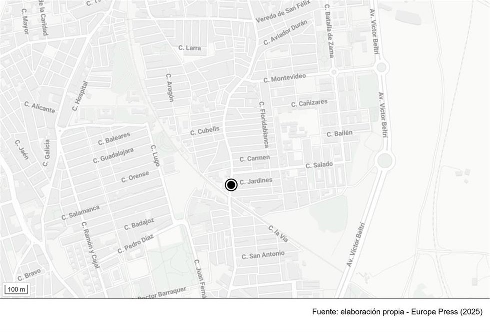 Calle donde se está produciendo el operativo policial