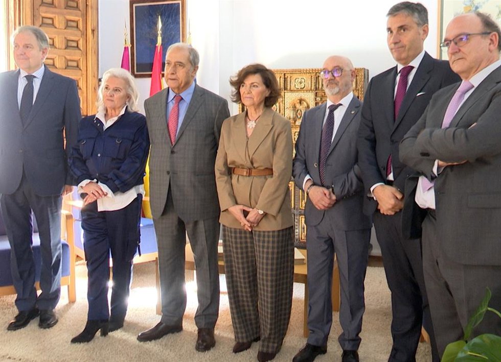 La presidenta del Consejo de Estado, Carmen Calvo, en una visita institucional al Consejo Consultivo de Castilla-La Mancha.