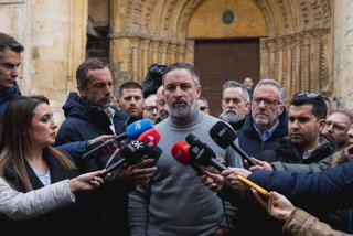 Abascal, durante su declaración a medios en Treviño.