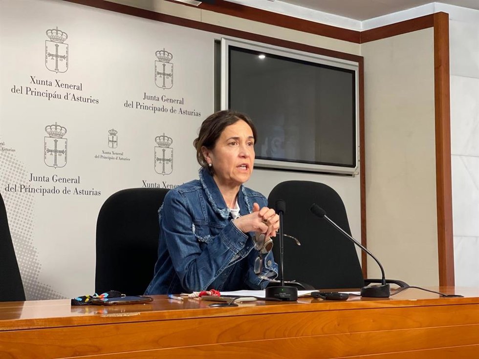 La portavoz parlamentaria socialista, Dolores Carcedo, durante la rueda de prensa de este miércoles.