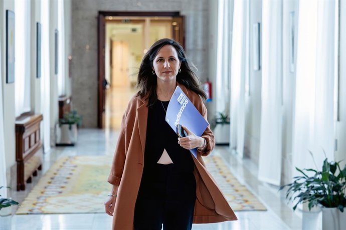 La secretària general de Podem, Ione Belarra, a la seua arribada a la Junta de Portaveus, en el Congrés dels Diputats