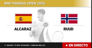 Carlos Alcaraz - Casper Ruud: resumen y estadísticas del partido de Octavos de final de BNP Paribas Open
