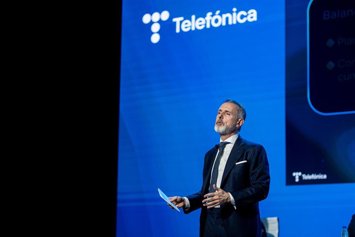 El presidente ejecutivo de Telefónica, Marc Murtra; durante la presentación de los resultados correspondientes al ejercicio 2025, a 24 de febrero de 2026, en Madrid (España).