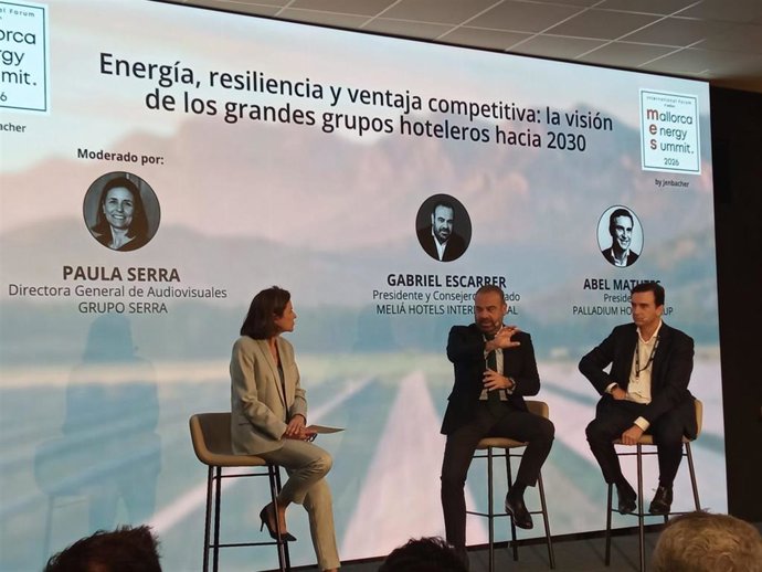 El presidente y consejero delegado de Meliá Hotels International, Gabriel Escarrer, durante un foro en Palma