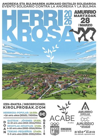 Amurrio celebrará el 28 de marzo la carrera solidaria 'Herri Krosa 2026' a favor de ACABE Álava