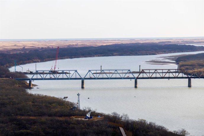 Archivo - Arquivo - Imagem de arquivo de uma ponte localizada perto da fronteira entre a Rússia, a China e a Coreia do Norte.