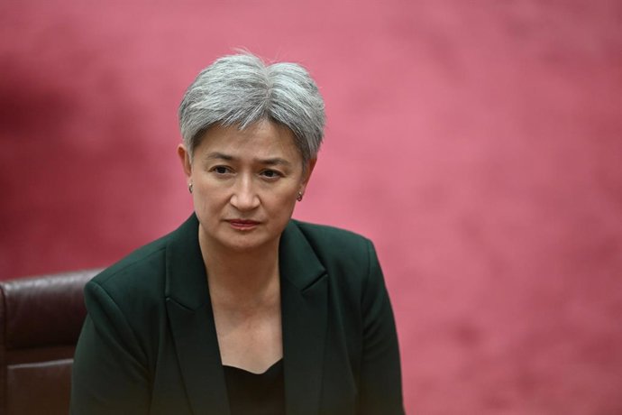 Archivo - Arquivo - A ministra das Relações Exteriores da Austrália, Penny Wong, durante uma audiência no Senado em novembro de 2024 (arquivo)