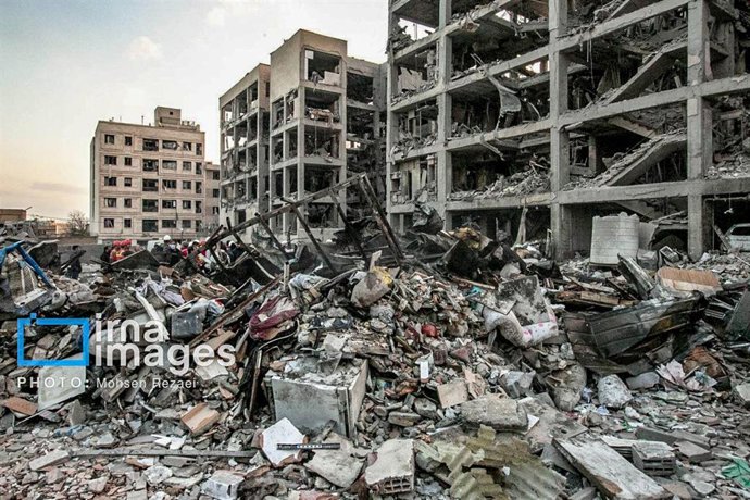 Edificios destruidos en la capital de Irán, Teherán, a causa de los bombardeos de Estados Unidos e Israel en el marco de la ofensiva desatada el 28 de febrero contra el país asiático (archivo)