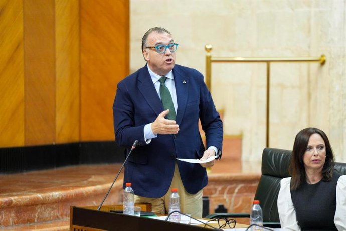 El consejero de Turismo y Andalucía Exterior, Arturo Bernal, en sesión parlamentaria. (Foto de archivo).
