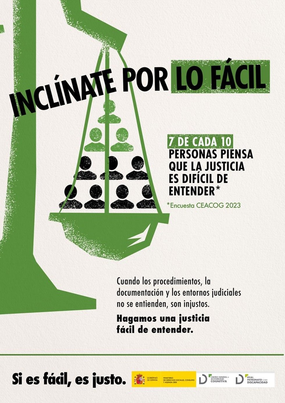 Derechos Sociales lanza 'Inclínate por lo fácil' para promover la accesibilidad cognitiva en el ámbito de la justicia