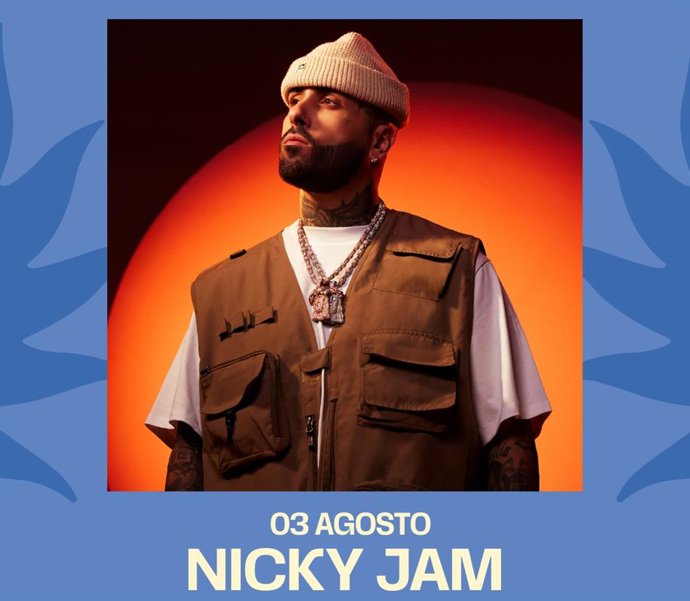 Cartel presentación Nicky Jam para el festival Costa Feira