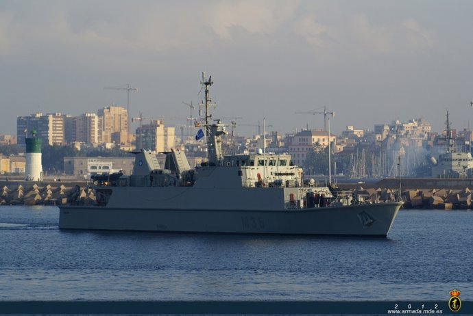El buque cazaminas M-35 Duero de la Armada Española