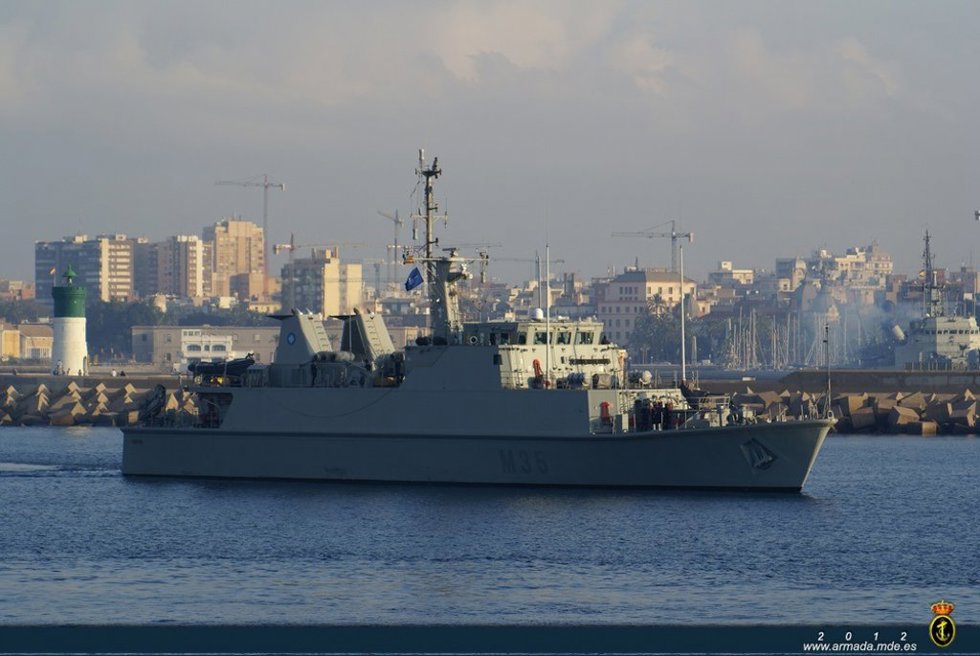 El buque cazaminas M-35 Duero de la Armada Española