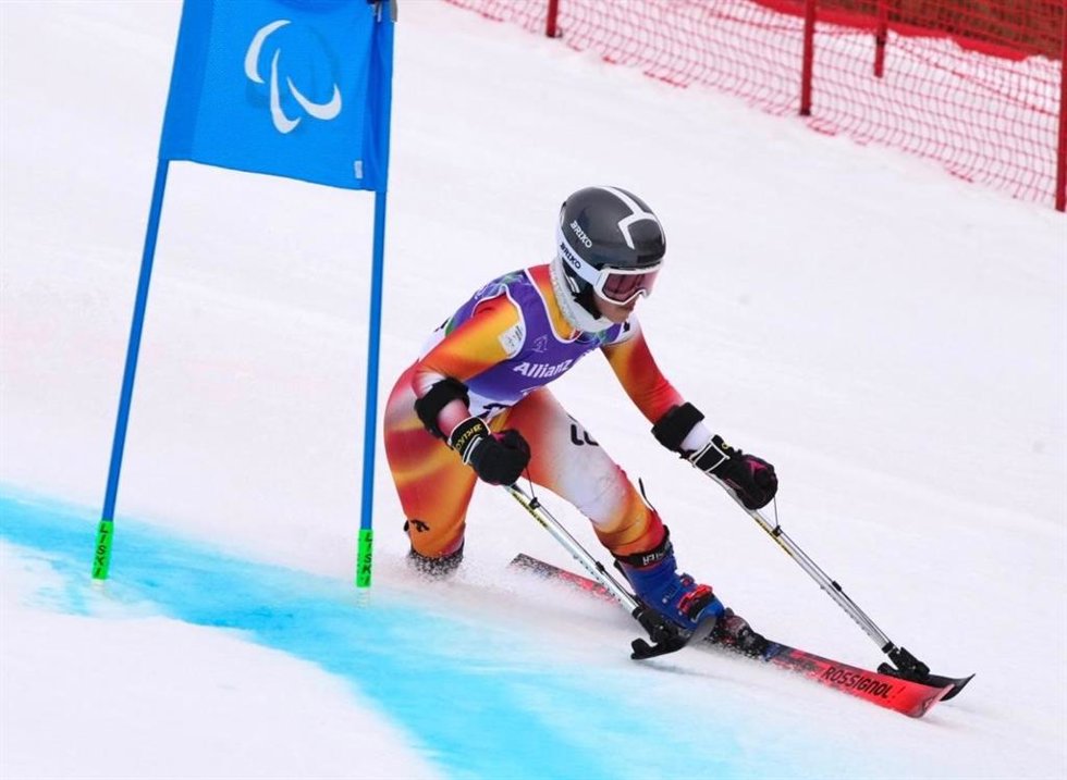 Maria Martín-Granizo durante su manga del gigante de los Juegos Paralímpicos de Invierno de Milán y Cortina d'Ampezzo 2026