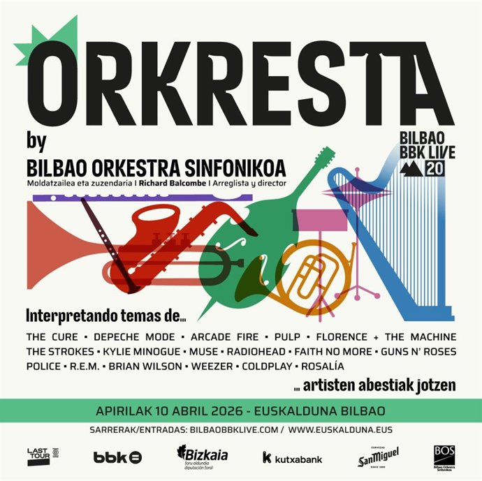 Bilbao Orkestra Sinfonikoak Bilbao BBK Liven entzundako abestiak interpretatuko ditu apirilaren 10ean Euskaldunan
