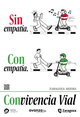 Imagen de la campaña  de seguridad vial en Zaragoza, ConVivencia Vial
