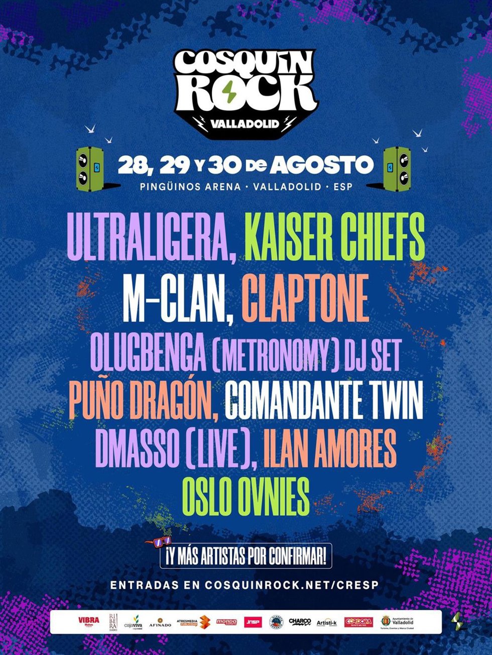 Kaiser Chiefs, M-Clan y Claptone, cabeza de cartel de la III edición del Cosquín Rock de Valladolid en agosto.