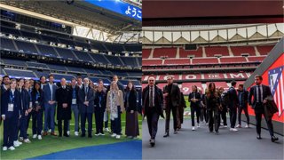 La delegación de FIFA visita el Bernabéu y el Metropolitano, sedes del Mundial 2030