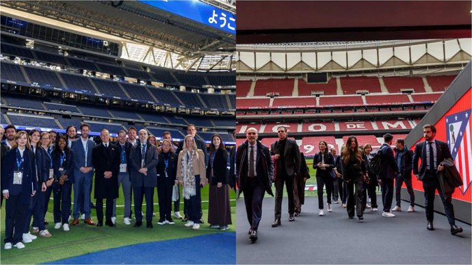 La delegación de FIFA visita el Bernabéu y el Metropolitano, sedes del Mundial 2030