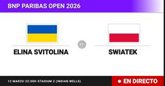 Foto: Elina Svitolina - Iga Swiatek, en directo hoy: sigue el partido de BNP Paribas Open