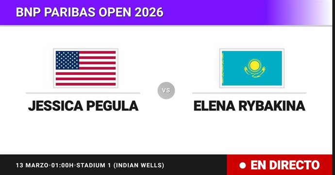 Jessica Pegula - Elena Rybakina: resumen y estadísticas del partido de Cuartos de final de BNP Paribas Open