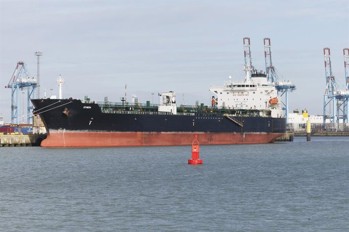 March 1, 2026, Zeebrugge, Belgium: The Ethera pictured during a press conference of Belgian Defence regarding Operation 'Blue Intruder', at the naval base in Zeebrugge, Sunday 01 March 2026. The Belgian and French authorities have seized Saturday night th