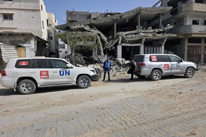 Vehículos de la ONU en Gaza. Imagen de archivo