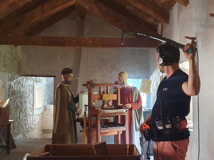 Un momento de un rodaje. 