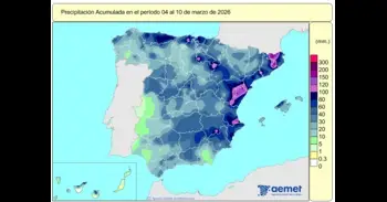 España registra 503 l/m2 de lluvias acumuladas desde el 1 de octubre, un 39% más de lo habitual
