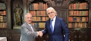 Archivo - Enric Reyna y el presidente de Foment del Treball, Josep Sánchez Llibre, en una imagen de archivo