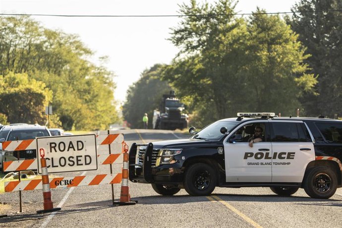 Archivo - Un coche de Policía en el estado de Michigan tras el ataque a una Iglesia el pasado mes de septiembre. 