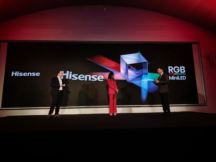 Apresentação da tecnologia RGB MiniLED da Hisense.