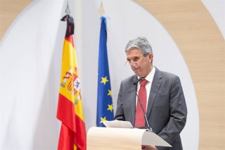 Archivo - El delegado del Gobierno en Castilla-La Mancha, José Pablo Sabrido, interviene durante la presentación del VIII Centenario de la Catedral de Toledo en el estand de Turespaña en FITUR 2026, en IFEMA, a 22 de enero de 2026, en Madrid (España). La 