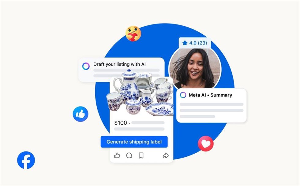 Nuevas opciones de Meta AI en Facebook Marketplace.