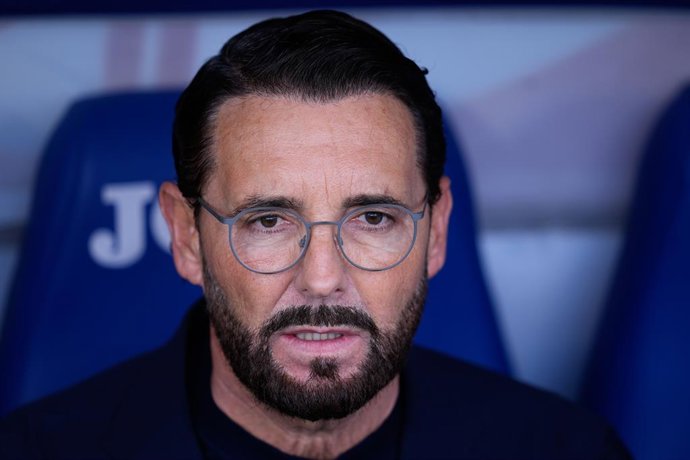 Jose Bordalas, head coach of Getafe CF, looks on during the Spanish League, LaLiga EA Sports, football match played between Getafe CF and Real Betis Balompie at Coliseum de Getafe stadium on March 8, 2026, in Getafe, Spain.