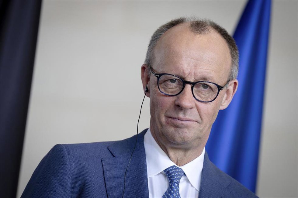 El canciller alemán, Friedrich Merz, en una rueda de prensa en Berlín.