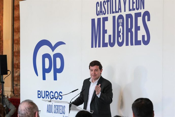 Alfonso Fernández Mañueco, durante su intervención en Burgos.