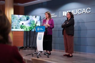 Las concejalas delegada de Urbanismo y de Cultura y Patrimonio Histórico, Carmen Casero y Mariana Pineda, presentan los resultados del estudio georreferenciado de la Alcazaba y Gibralfaro.