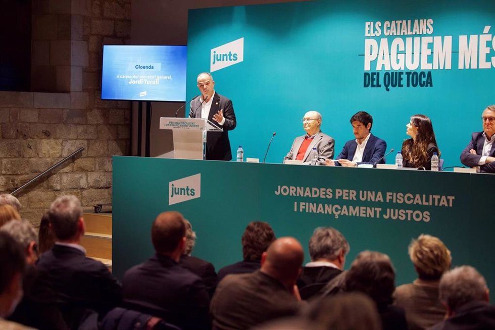 El secretario general de Junts, Jordi Turull, en la clausura de las jornadas