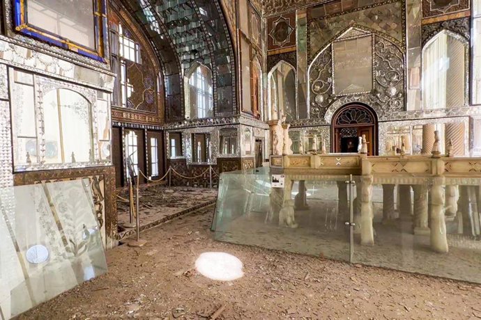 IRAN, TEHRAN - MARCH 3, 2026: The Golestan Palace, a UNESCO World Heritage Site, suffers damage from US-Israeli military strikes,Image: 1079735172, License: Rights-managed, Restrictions: * Switzerland And Russia Rights Out *, Model Release: no, Credit lin