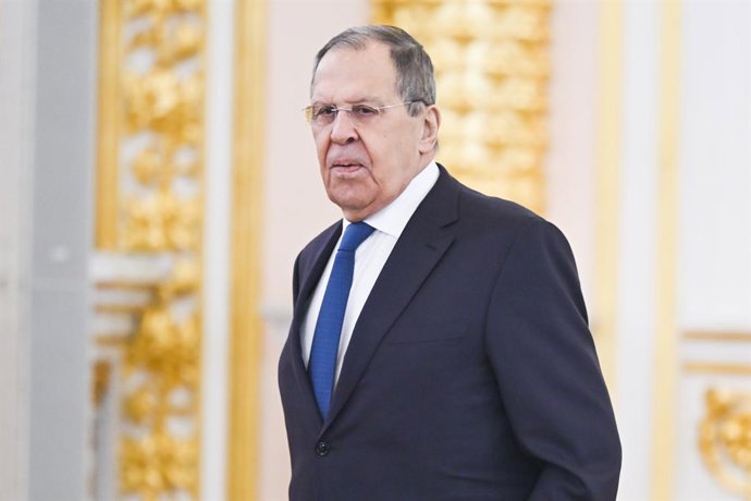 26 February 2026, Russia, Moscow: Sergei Lavrov, Russian Foreign Minister, arrives for a meeting of the Supreme State Council of the Union State of Russia and Belarus at the Kremlin in Moscow. Photo: Pavel Byrkin/TASS via ZUMA Press/dpa