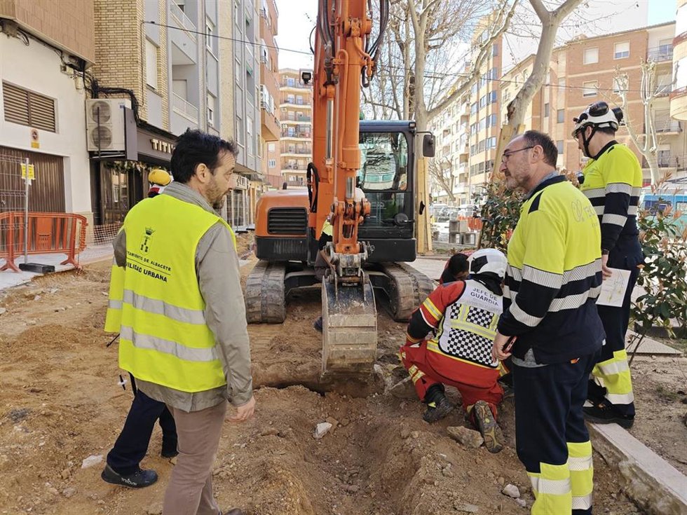Rotura de una tubería de gas en Albacete