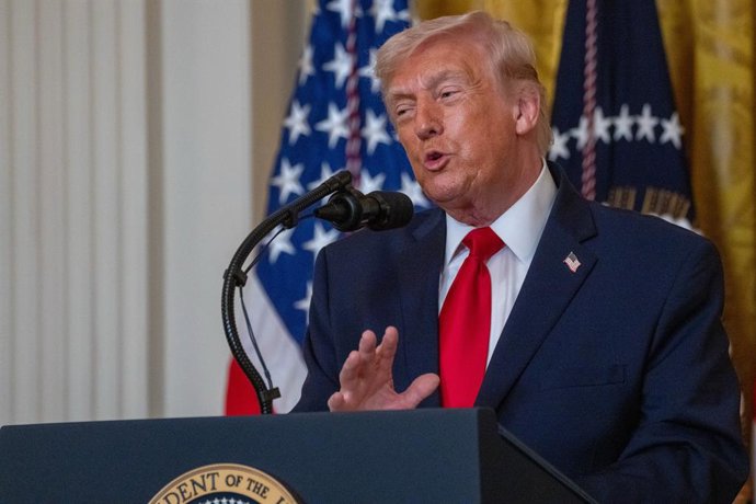 March 12, 2026, Washington, Dc, United States: President DONALD TRUMP and First Lady MELANIA TRUMP hosted a Womenâ€s History Month observance at the White House on March 12, 2026.