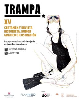 Cartel del XV Certamen de Historieta, Caricatura, Humor Gráfico e Ilustración Fanzine Trampa.