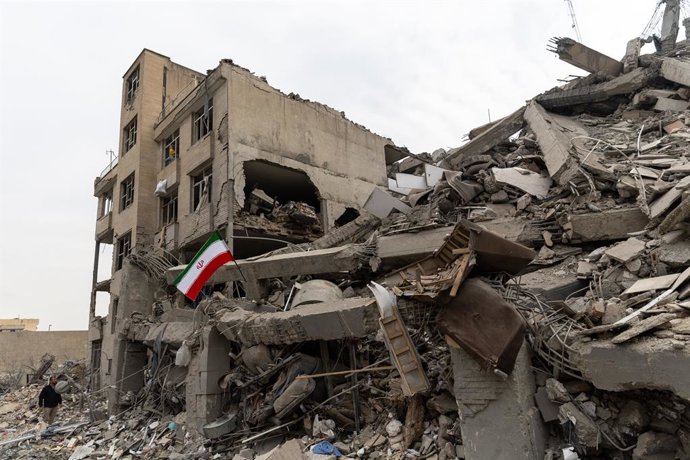 March 12, 2026, Tehran, Tehran, Iran: A residential house damaged after the explosion of a nearby Basij base during U.S.-Israeli strikes on Iran in eastern Tehran, Iran, Thursday, March 14, 2026.
