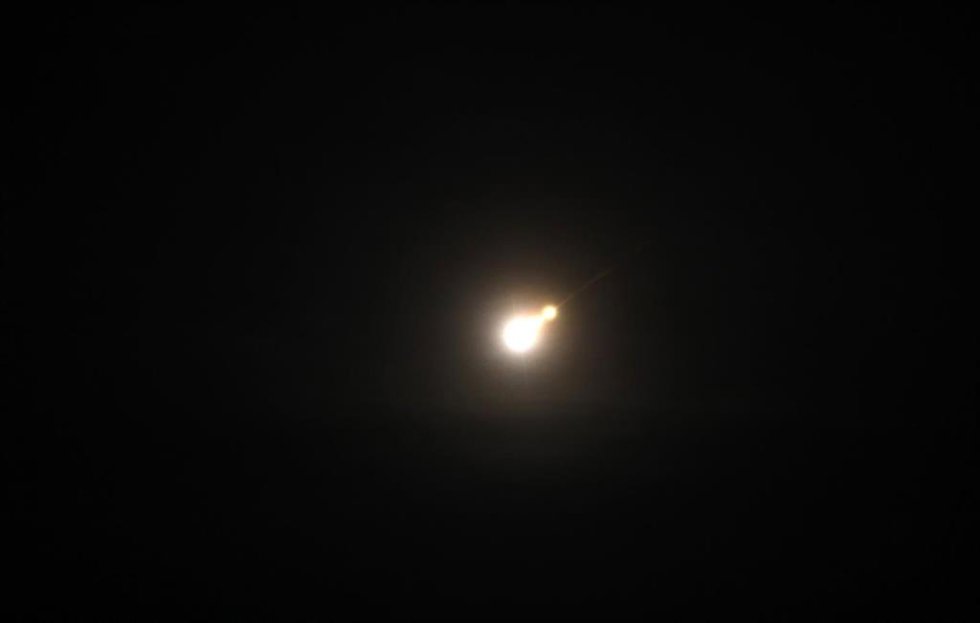 Imagen de archivo de un misil israelí en el cielo de Israel